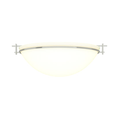 Moonband Semi Flush Mount Ceiling Light in Sterling (Large/Opal Glass).