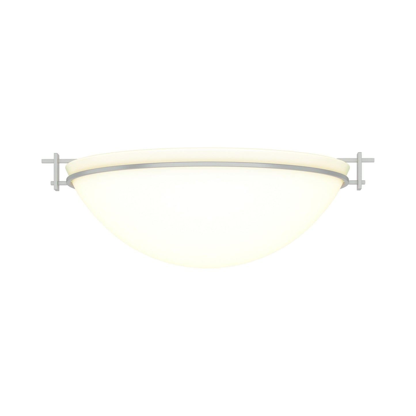 Moonband Semi Flush Mount Ceiling Light in Vintage Platinum (Large/Opal Glass).