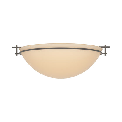 Moonband Semi Flush Mount Ceiling Light in Dark Smoke (Large/Sand Glass).