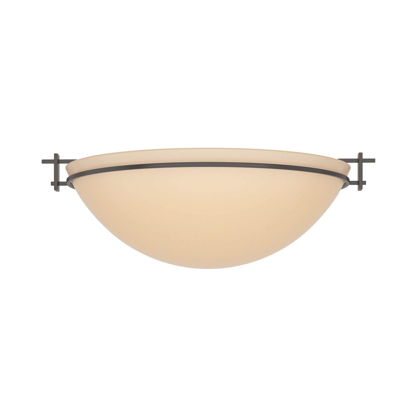 Moonband Semi Flush Mount Ceiling Light in Oil Rubbed Bronze (Large/Sand Glass).
