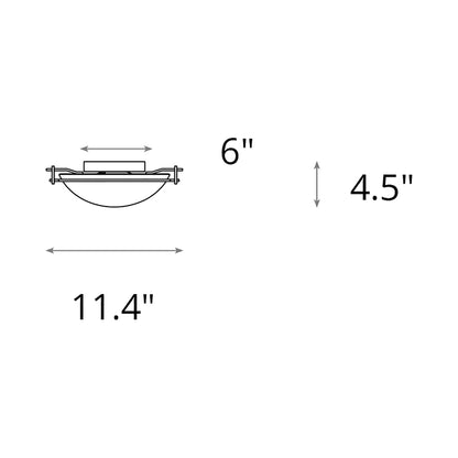 Moonband Semi Flush Mount Ceiling Light - line drawing.
