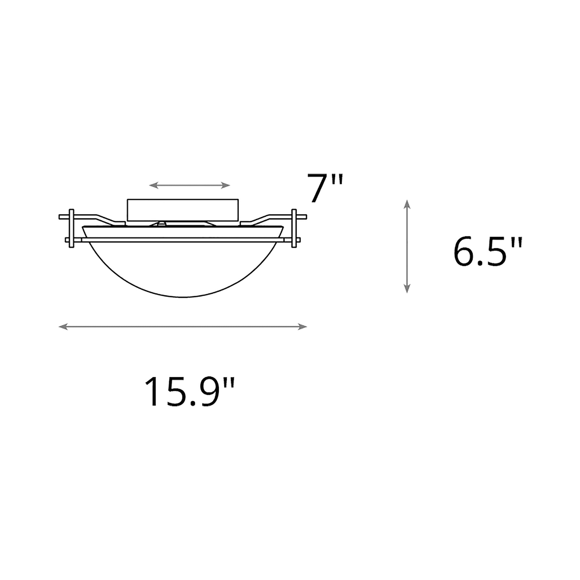 Moonband Semi Flush Mount Ceiling Light - line drawing.