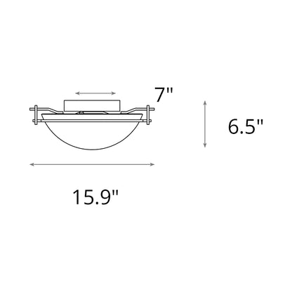 Moonband Semi Flush Mount Ceiling Light - line drawing.