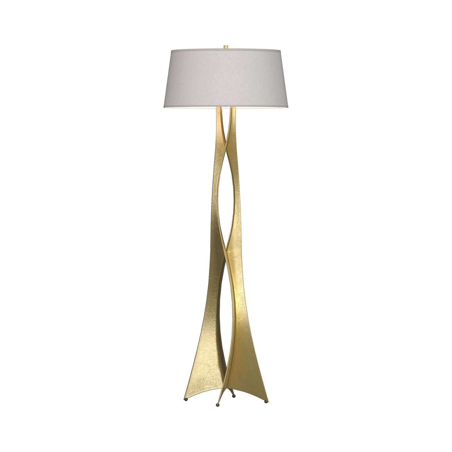 Moreau Floor Lamp in Modern Brass (Flax).