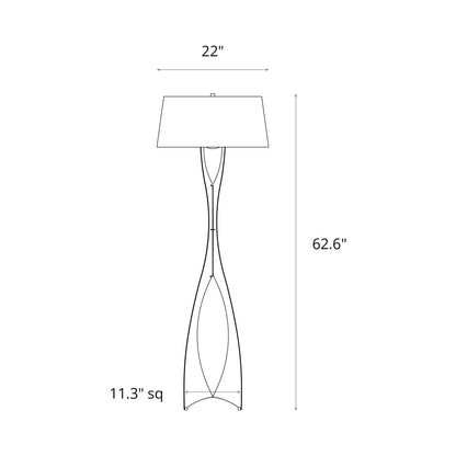 Moreau Floor Lamp - line drawing.