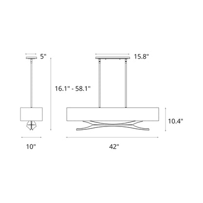Moreau Pendant Light - line drawing.