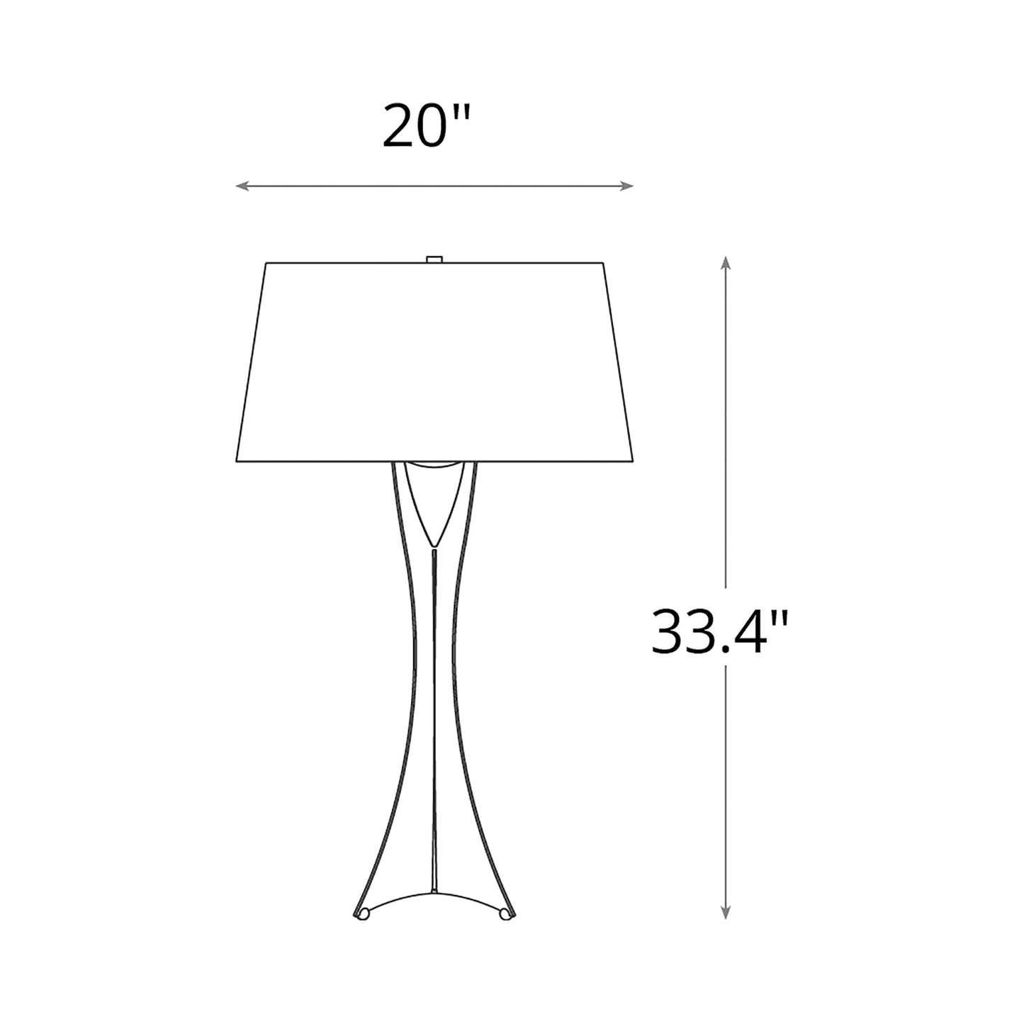 Moreau Tall Table Lamp - line drawing.