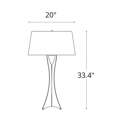 Moreau Tall Table Lamp - line drawing.