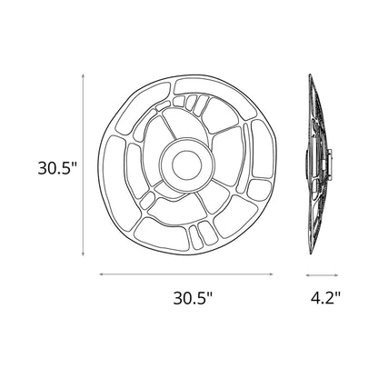 Muse LED Ceiling / Wall Light - line drawing.