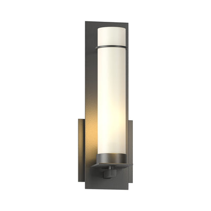 New Town Bath Wall Light in Black (Opal Glass).