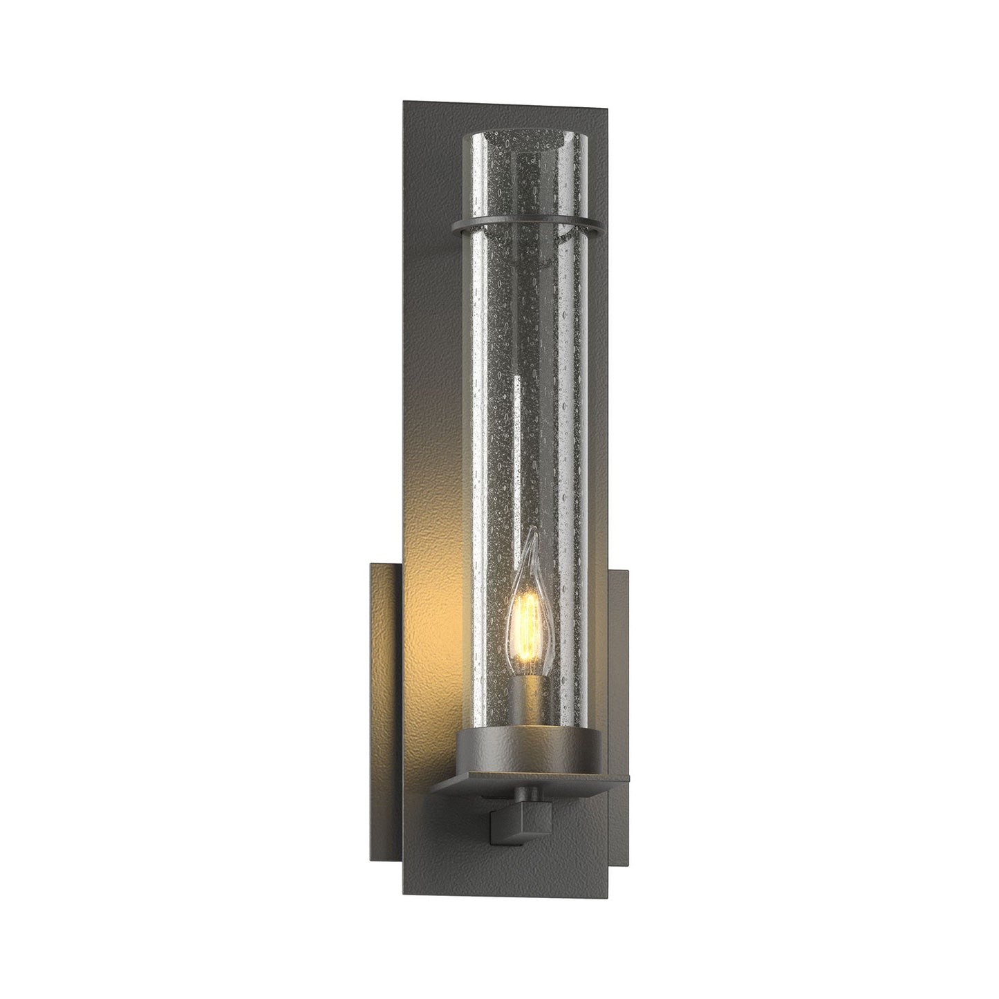 New Town Bath Wall Light in Black (Seeded Clear Glass).
