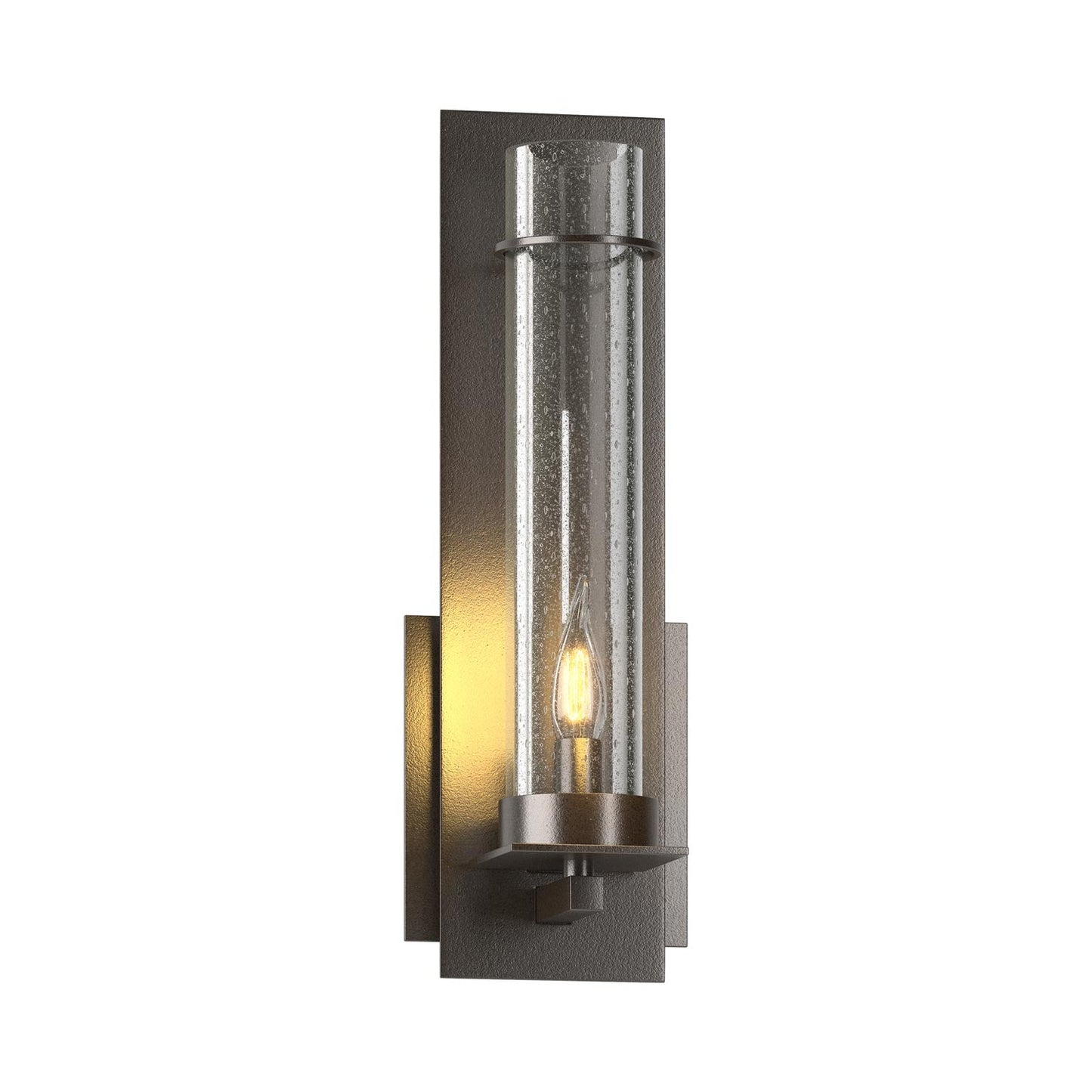 New Town Bath Wall Light in Oil Rubbed Bronze (Seeded Clear Glass).