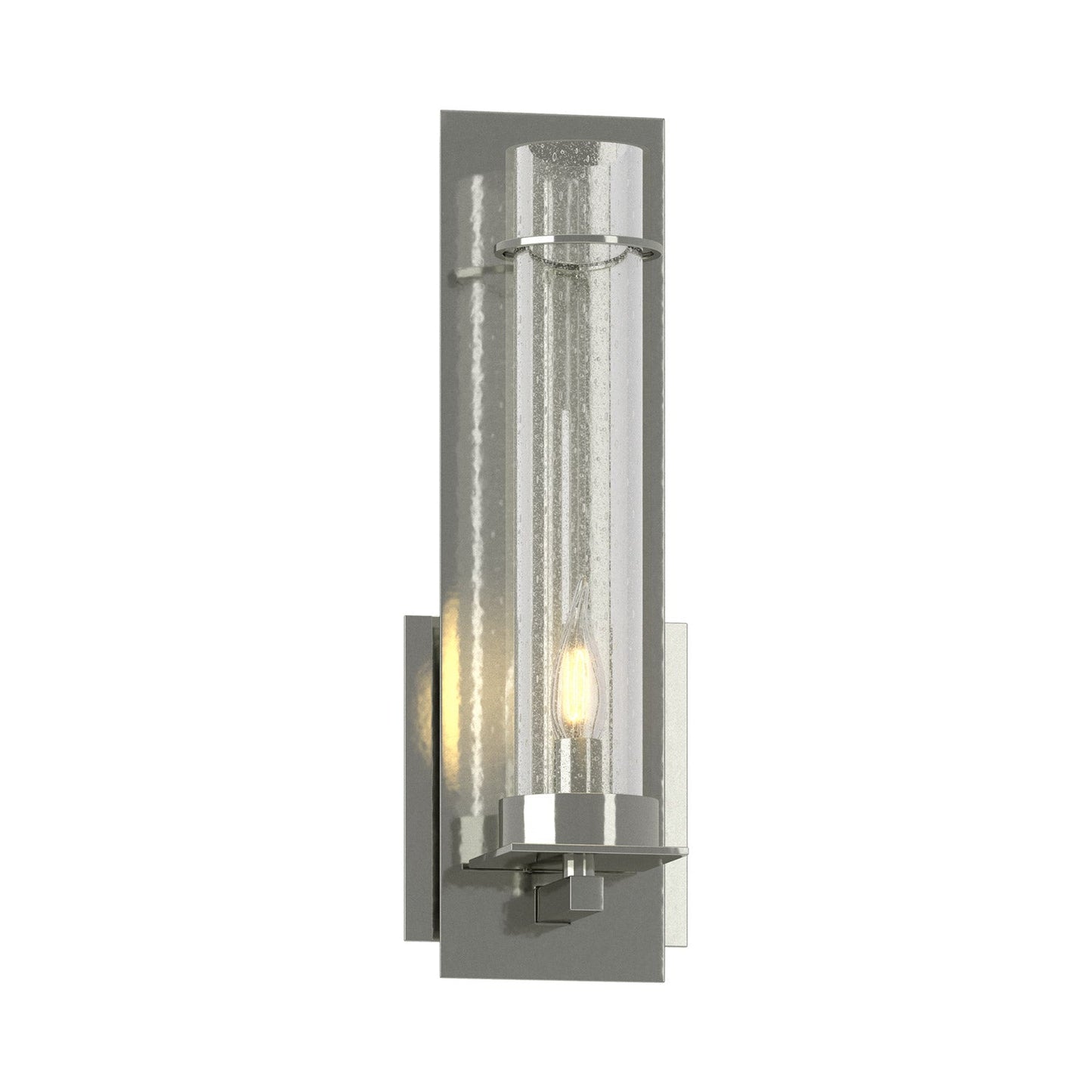 New Town Bath Wall Light in Sterling (Seeded Clear Glass).