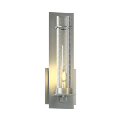 New Town Bath Wall Light in Vintage Platinum (Seeded Clear Glass).