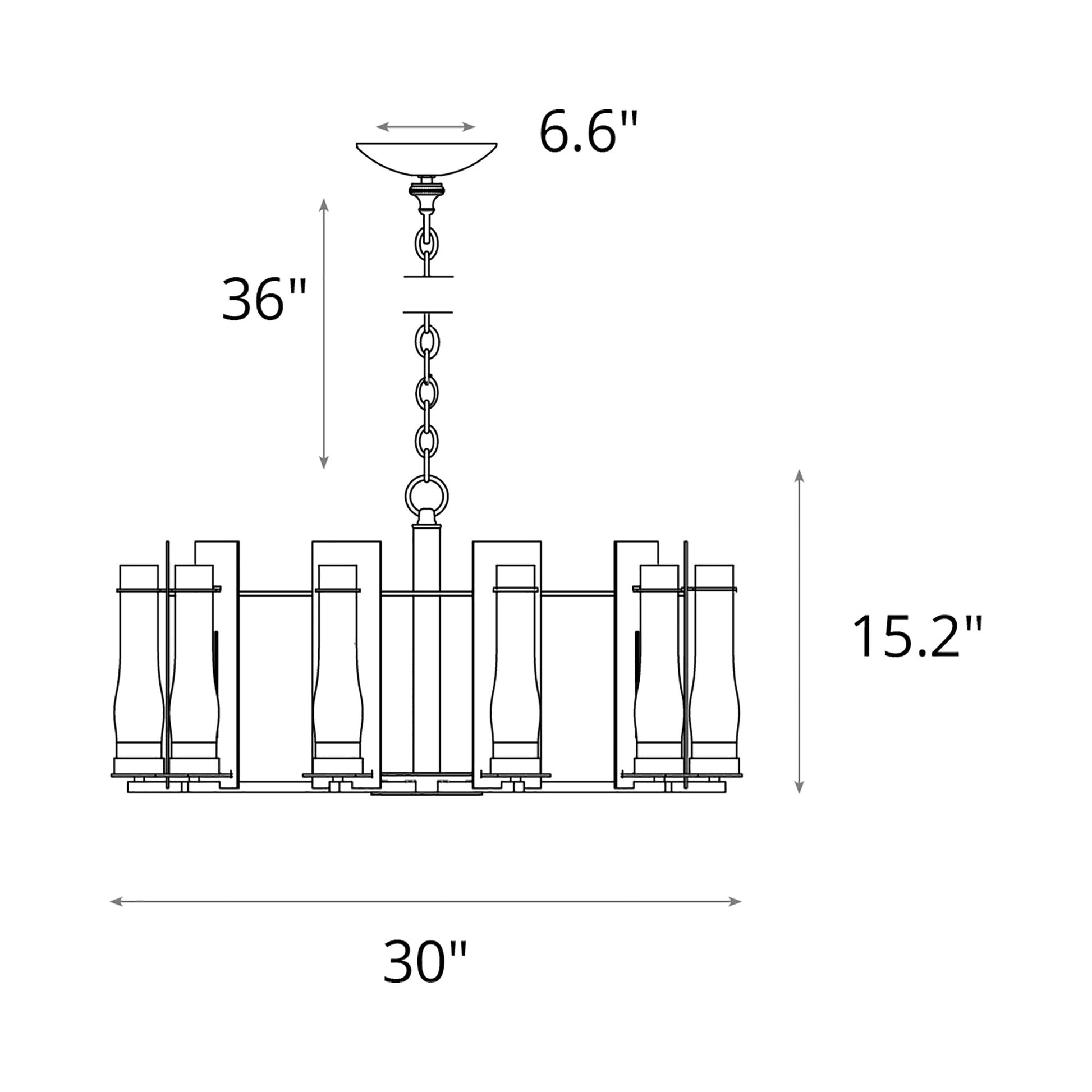 New Town Chandelier - line drawing.