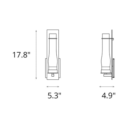 New Town Wall Light - line drawing.