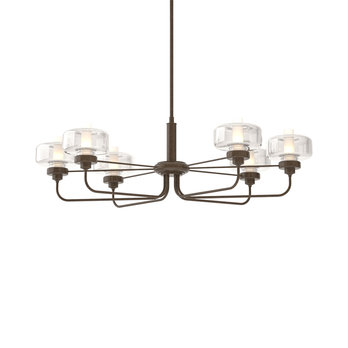Nola Pendant Light in Bronze/Clear Glass with Frost.