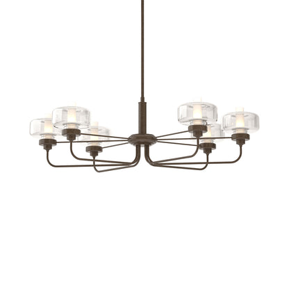 Nola Pendant Light in Bronze/Clear Glass with Frost.