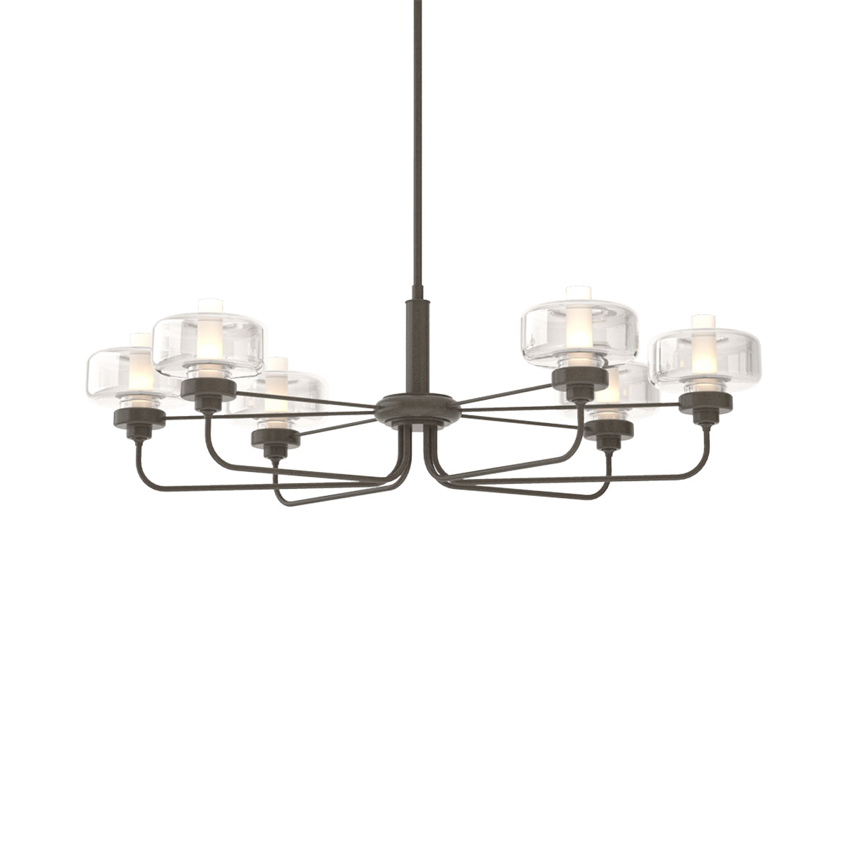 Nola Pendant Light in Dark Smoke/Clear Glass with Frost.