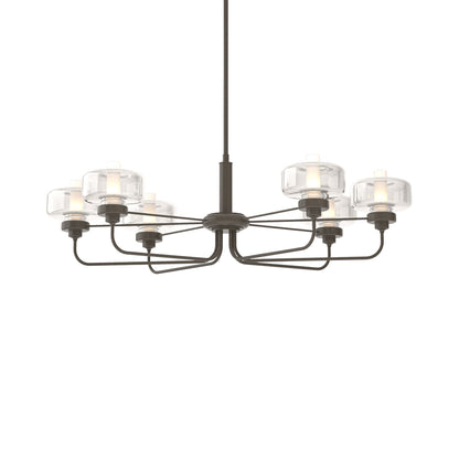 Nola Pendant Light in Dark Smoke/Clear Glass with Frost.