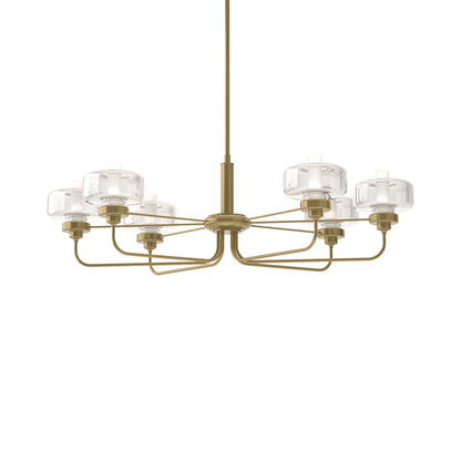 Nola Pendant Light in Modern Brass/Clear Glass with Frost.