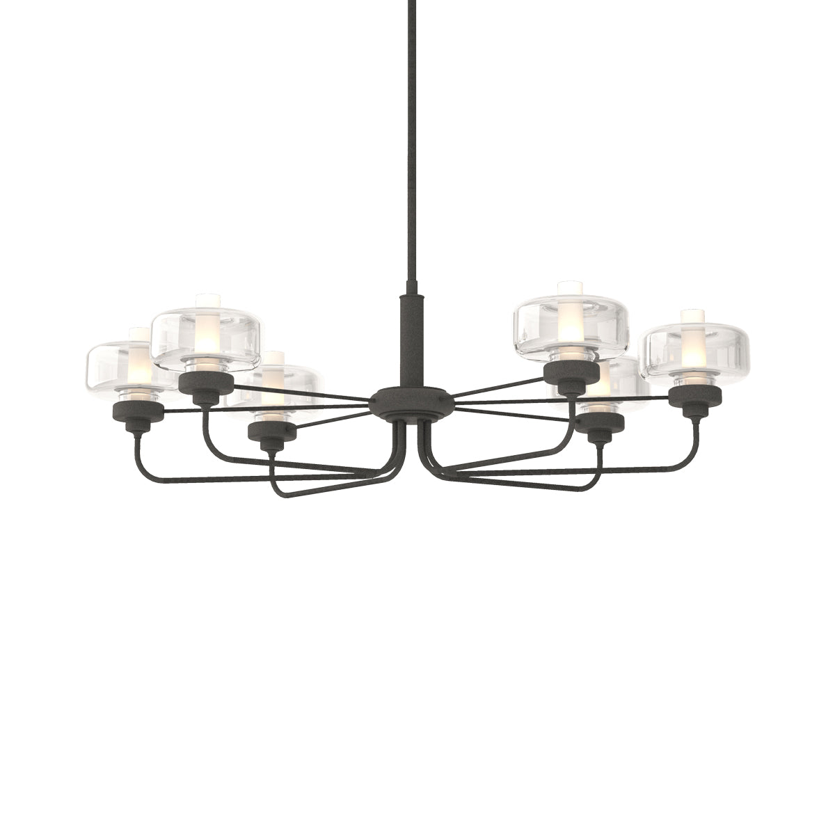 Nola Pendant Light in Natural Iron/Clear Glass with Frost.