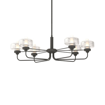 Nola Pendant Light in Natural Iron/Clear Glass with Frost.