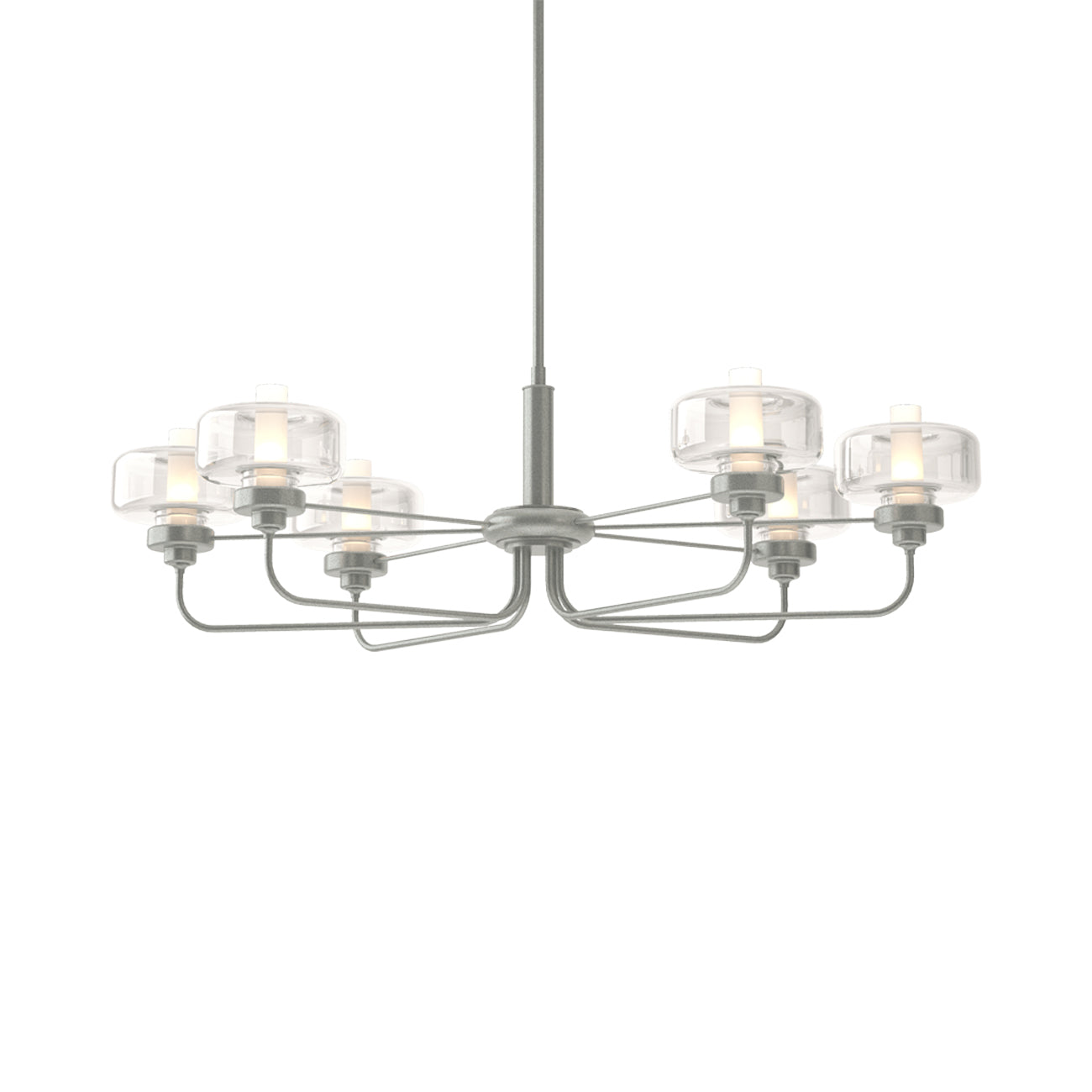 Nola Pendant Light in Vintage Platinum/Clear Glass with Frost.