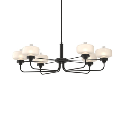 Nola Pendant Light in Black/Frost with Clear Glass.