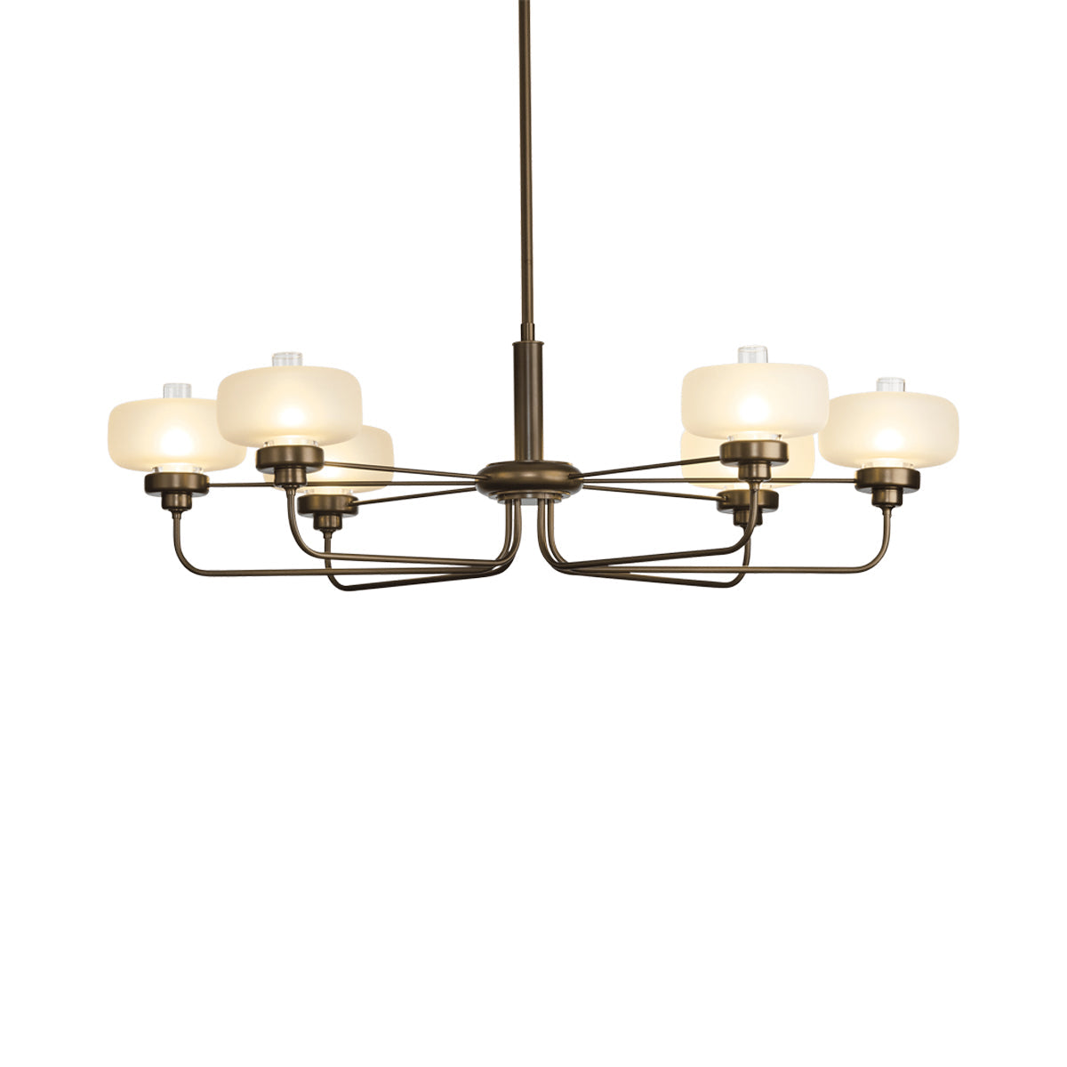 Nola Pendant Light in Bronze/Frost with Clear Glass.