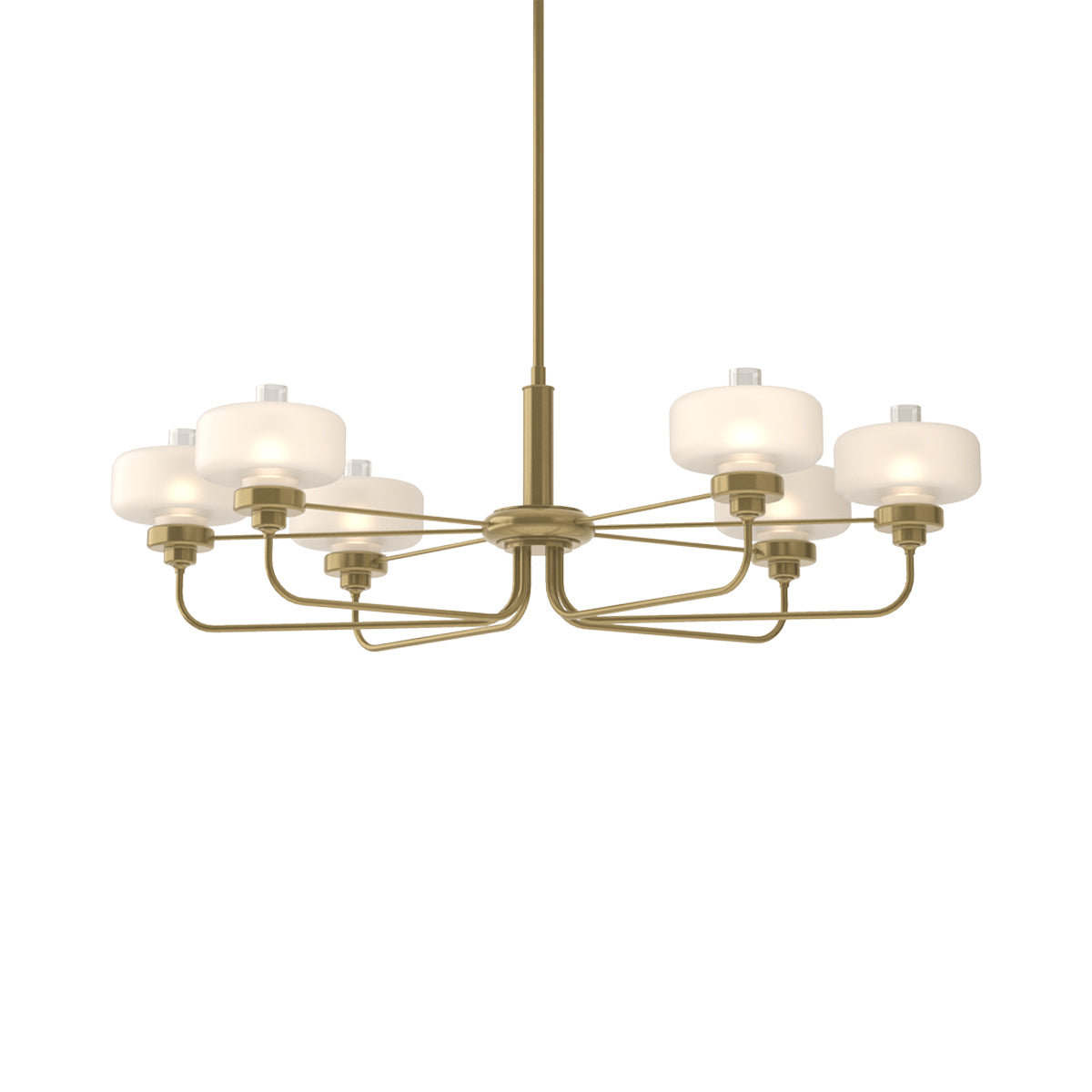 Nola Pendant Light in Modern Brass/Frost with Clear Glass.
