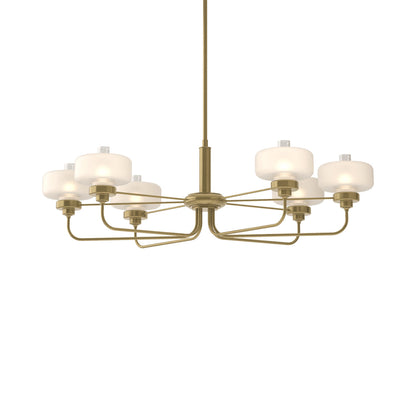 Nola Pendant Light in Modern Brass/Frost with Clear Glass.