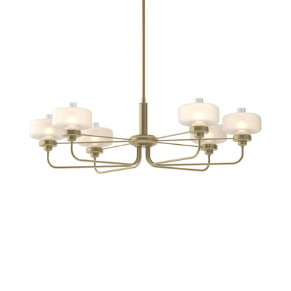 Nola Pendant Light in Soft Gold/Frost with Clear Glass.