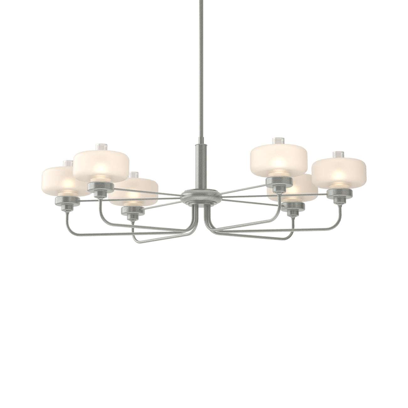 Nola Pendant Light in Vintage Platinum/Frost with Clear Glass.