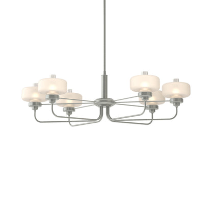 Nola Pendant Light in Vintage Platinum/Frost with Clear Glass.