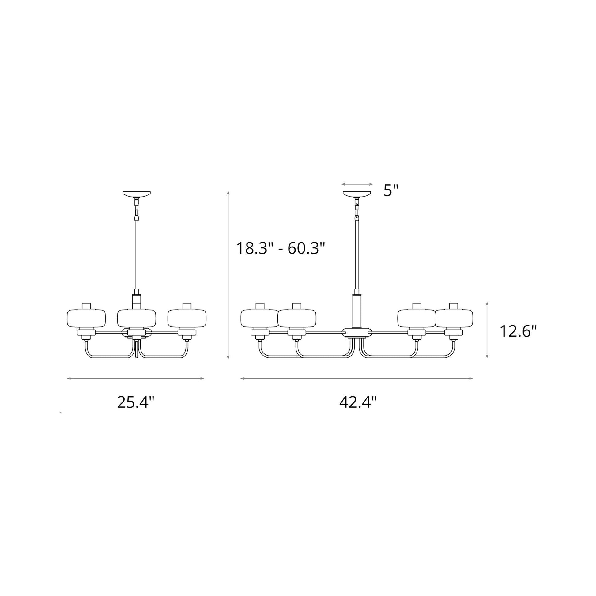 Nola Pendant Light - line drawing.