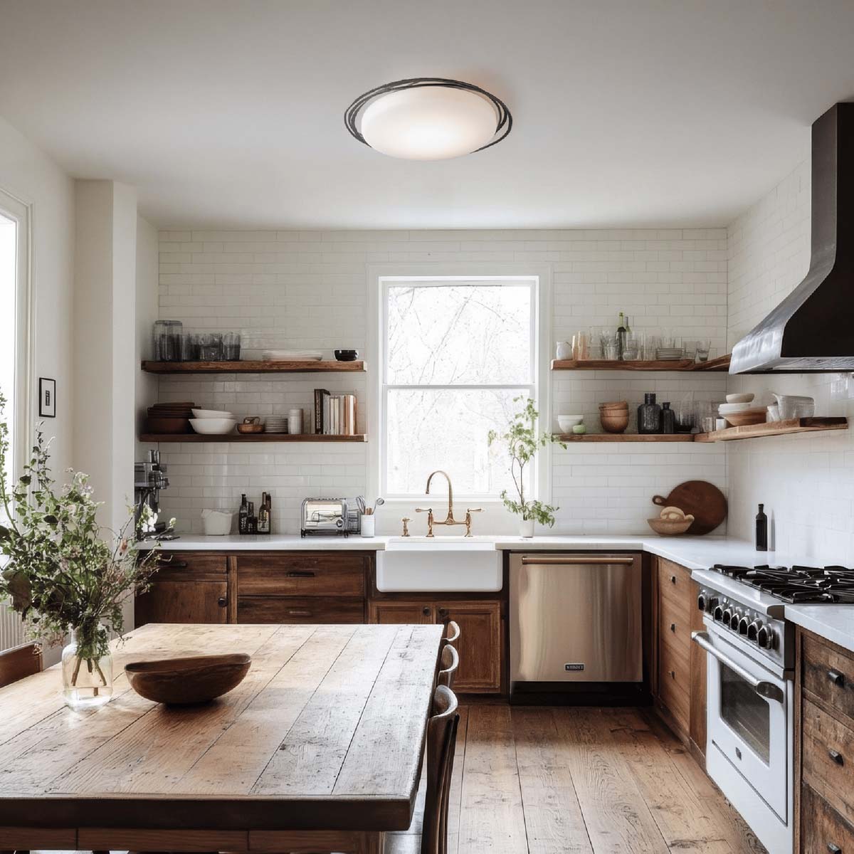 Nova LED Flush Mount Ceiling Light in kitchen.
