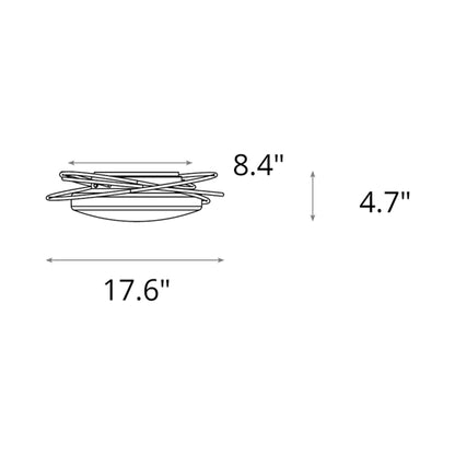 Nova LED Flush Mount Ceiling Light - line drawing.