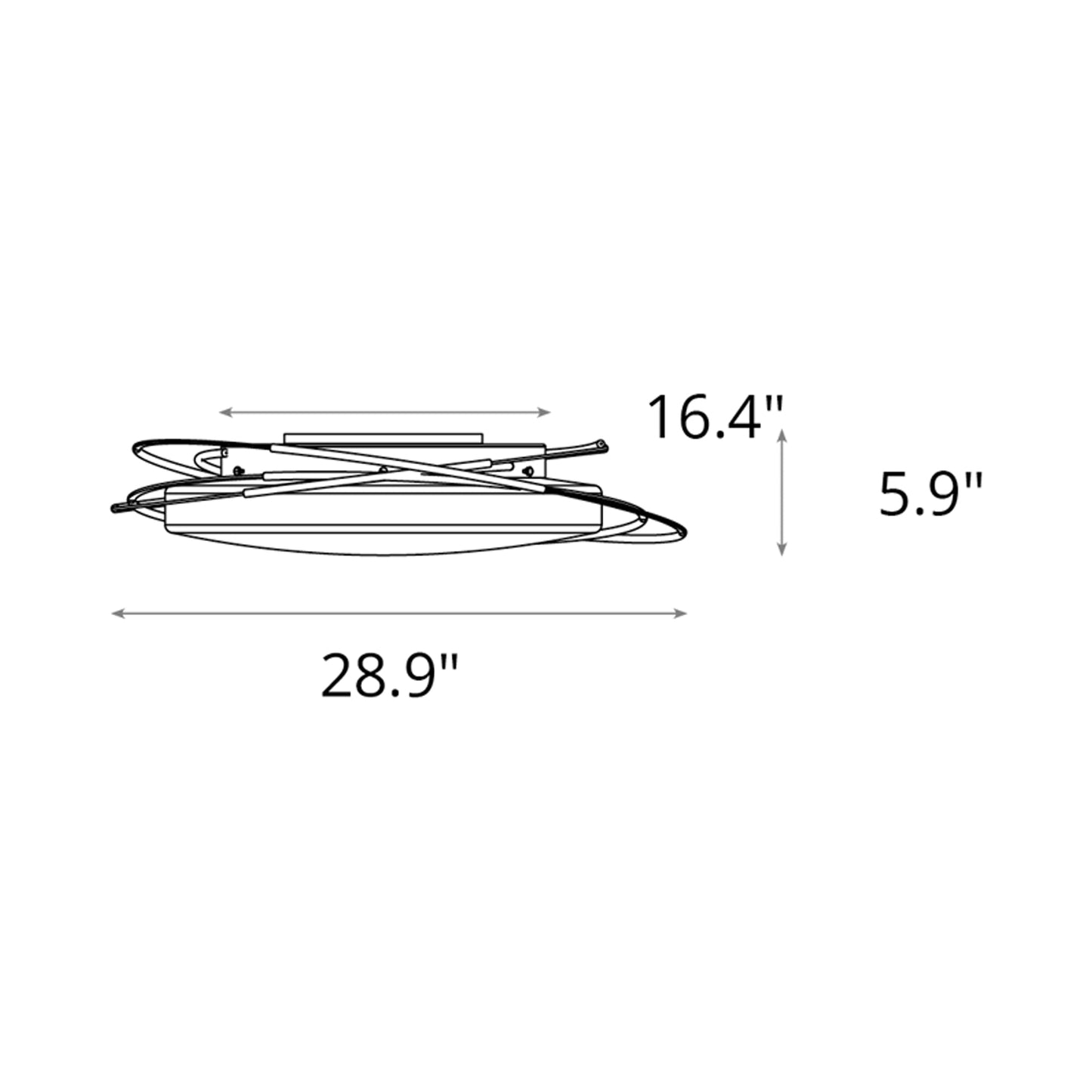 Nova LED Flush Mount Ceiling Light - line drawing.