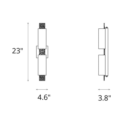 Oceanus Bath Vanity Light - line drawing.