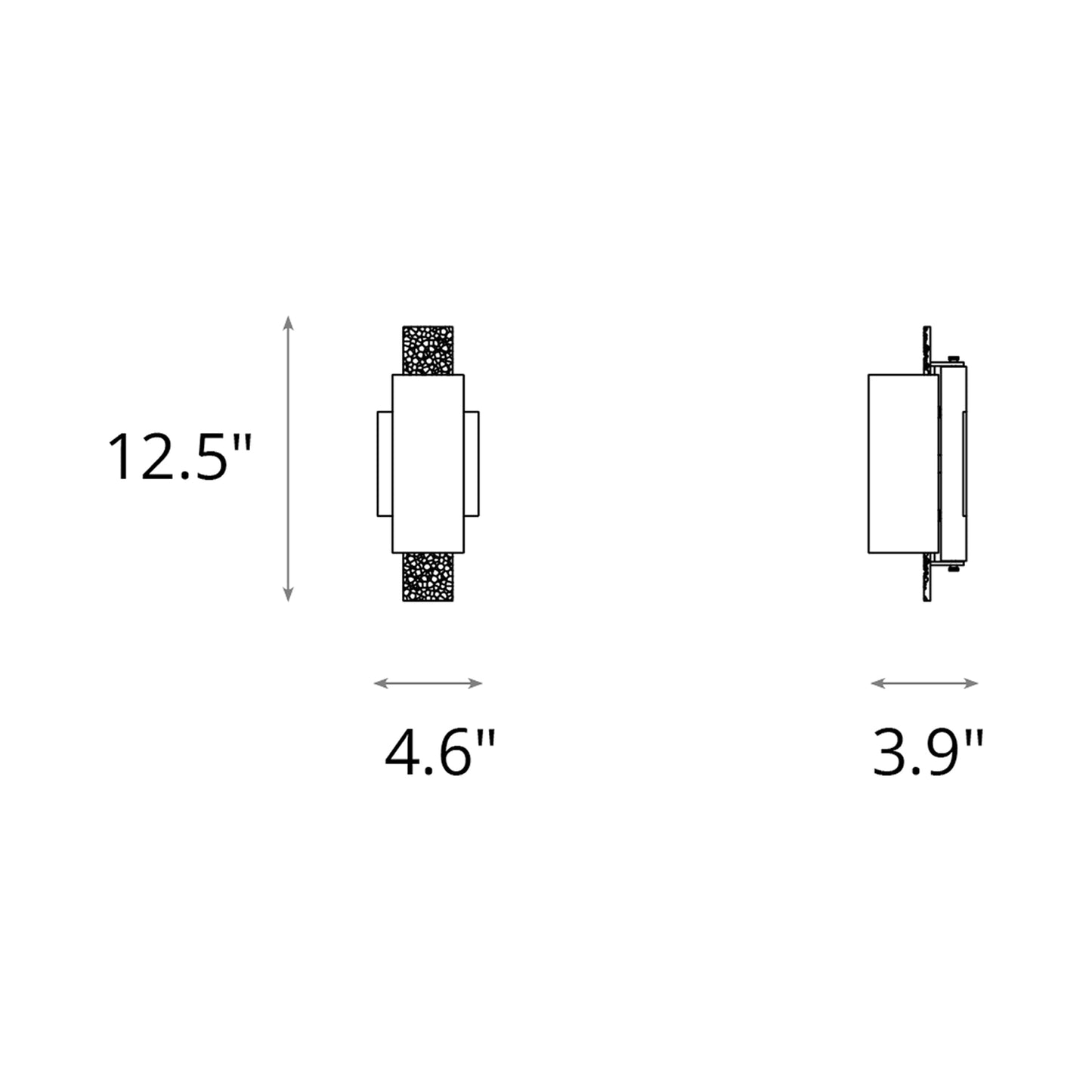 Oceanus Bath Wall Light - line drawing.