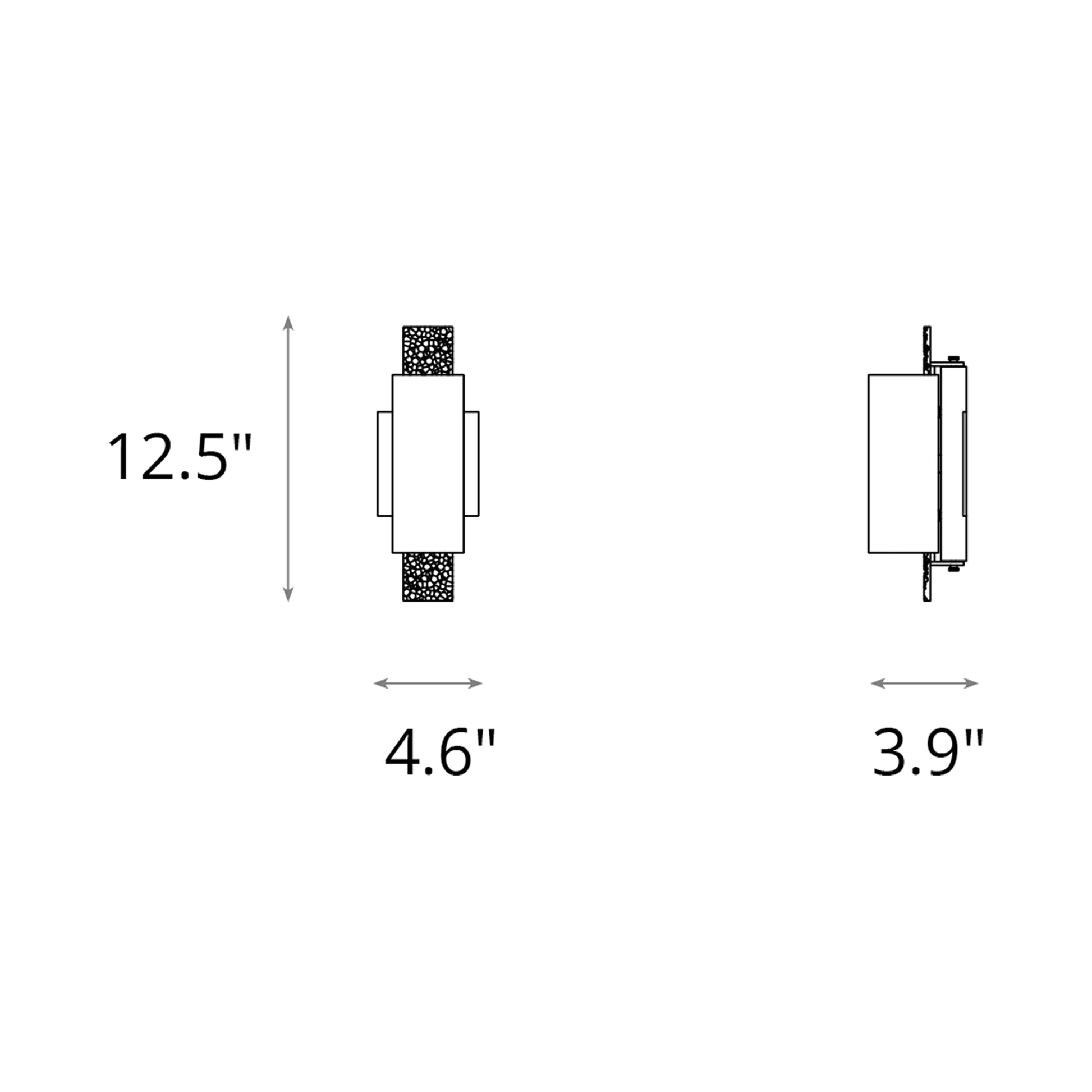 Oceanus Bath Wall Light - line drawing.