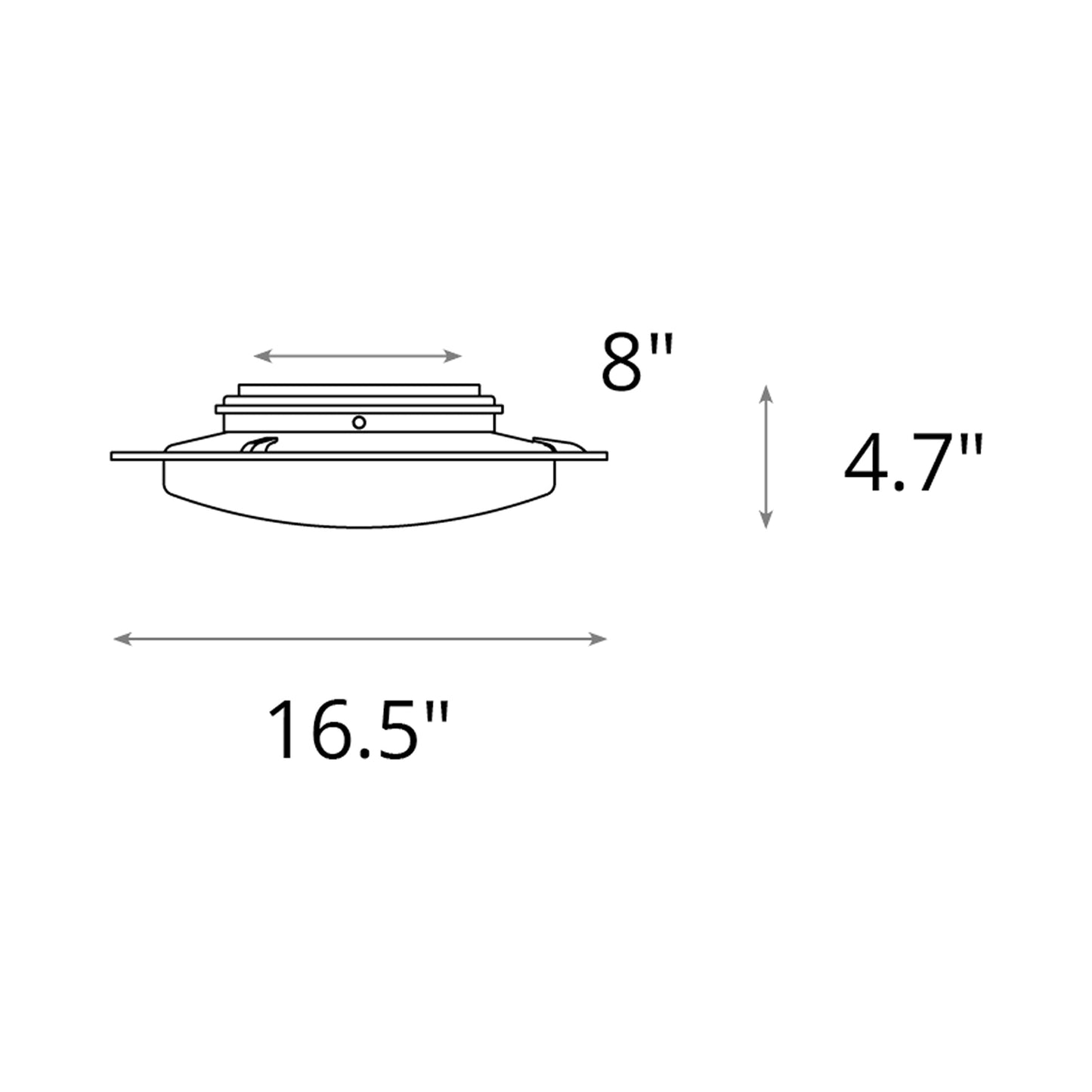 Oceanus Semi Flush Mount Ceiling Light - line drawing.