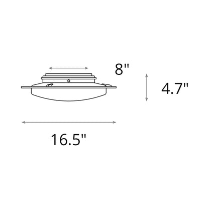 Oceanus Semi Flush Mount Ceiling Light - line drawing.