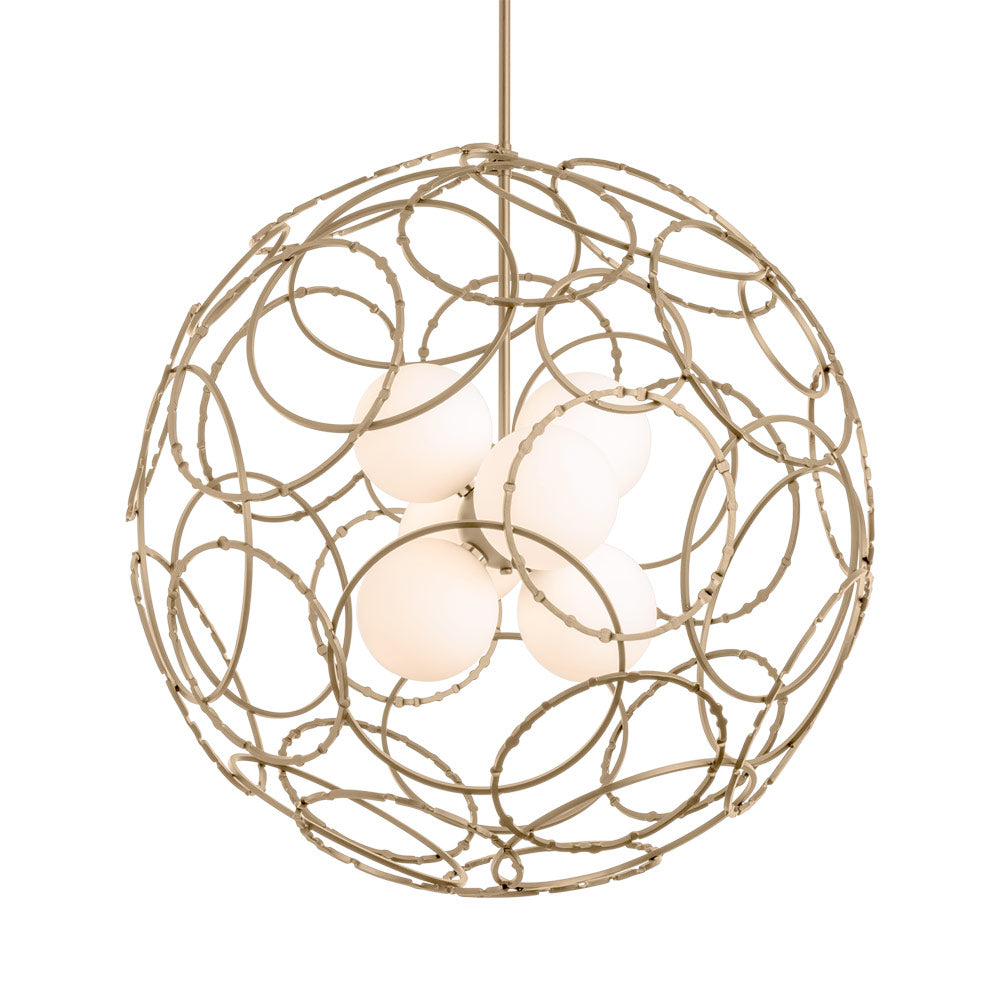 Olympus Orb Pendant Light in Soft Gold.