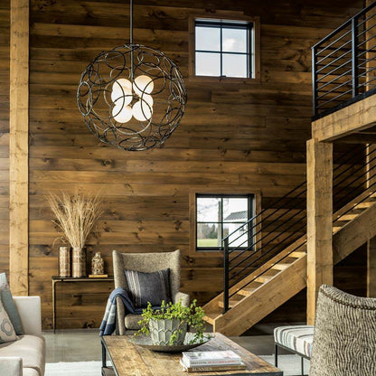Olympus Orb Pendant Light in living room.