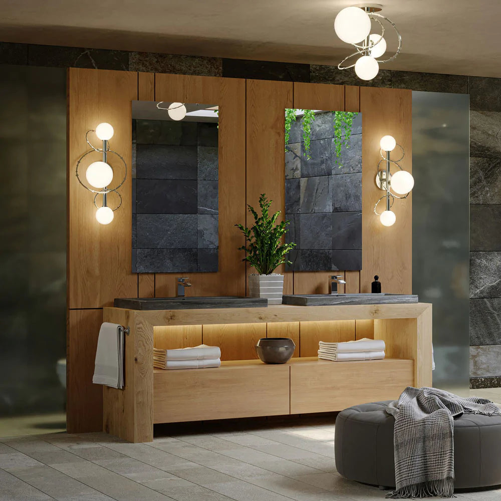 Olympus Vanity Bath Light in bathroom.