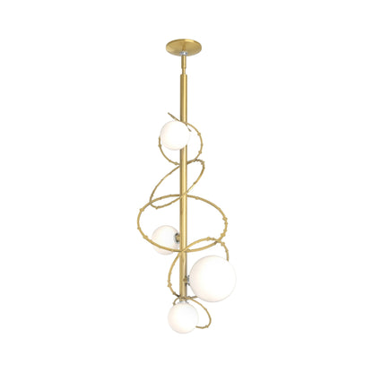 Olympus Vertical Pendant Light in Modern Brass.