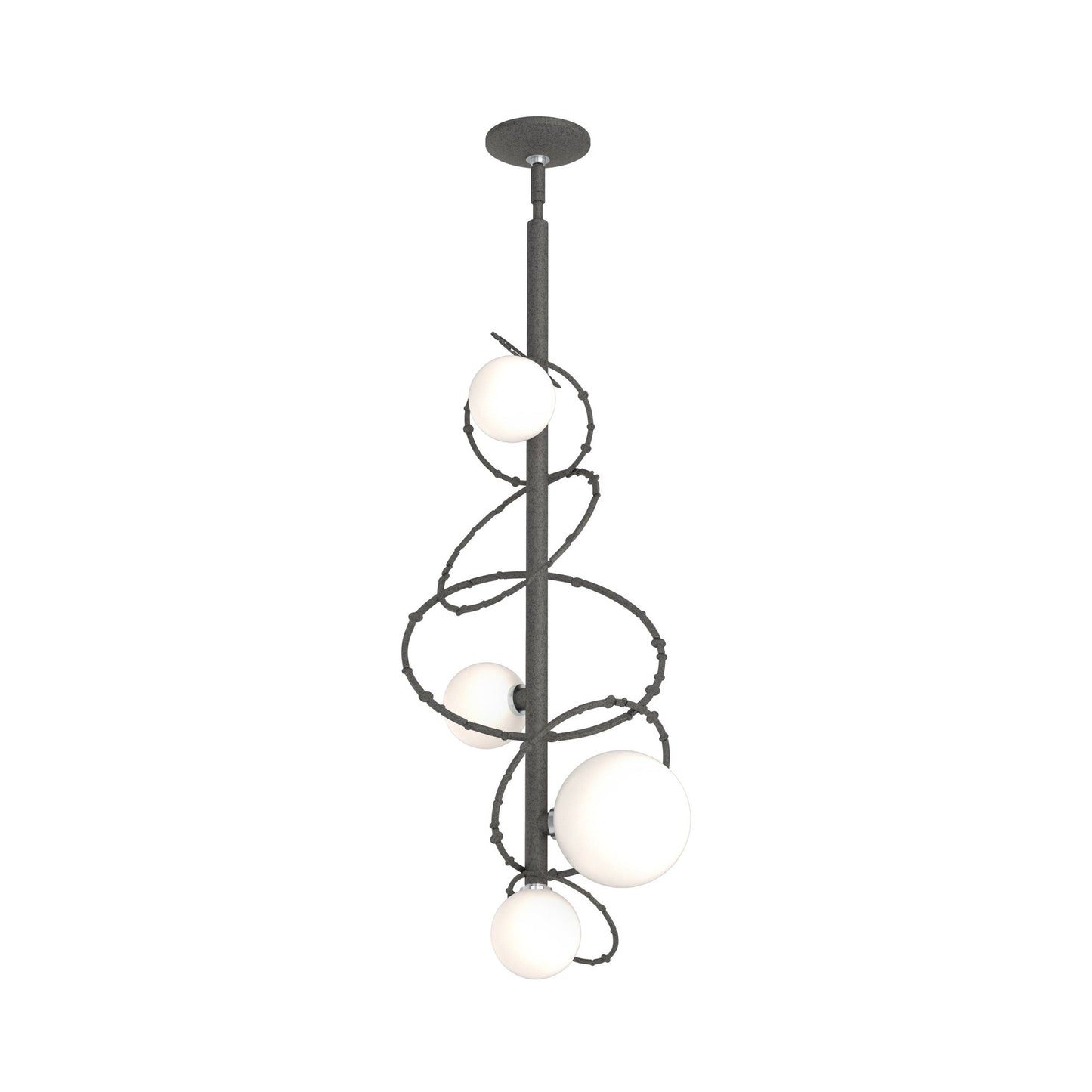 Olympus Vertical Pendant Light in Natural Iron.