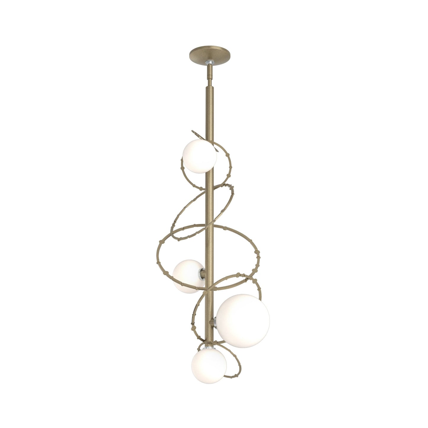 Olympus Vertical Pendant Light in Soft Gold.